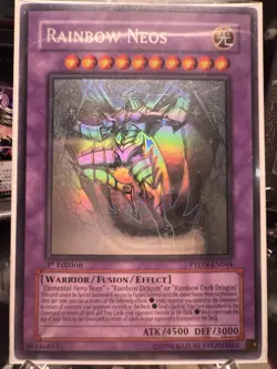 Rainbow Neos GHOST RARE 1st Edition Yugioh PTDN-EN044 - Heavy Play/damage - Image 1