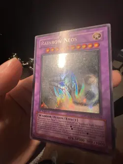 Rainbow Neos GHOST RARE 1st Edition Yugioh PTDN-EN044 - Heavy Play/damage - Image 3