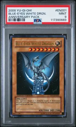 Yugioh 2008 Blue Eyes White Dragon YAP1-EN001 PSA 9 - Pop 100! - Image 1