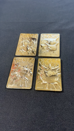 (4) 1999 Pokemon 23K Gold Plated Card Burger King Charizard Pikachu Poliwhirl - Image 2