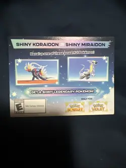 Shiny Koraidon Or Miraidon Pokemon Scarlet Violet Code Card - Gamestop - Image 1