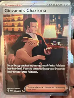 Pokemon TCG Giovanni's Charisma Holo Card 204/165 Scarlet & Violet 151 Series - Image 1