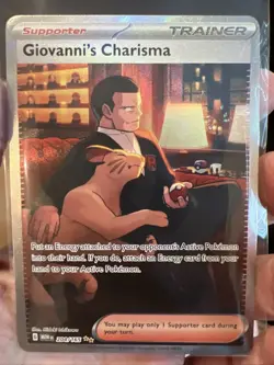Pokemon TCG Giovanni's Charisma Holo Card 204/165 Scarlet & Violet 151 Series - Image 2