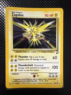 Pokemon TCG Zapdos Holo Card Base Set 2 20/130 LP-NM - Image 1