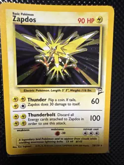 Pokemon TCG Zapdos Holo Card Base Set 2 20/130 LP-NM - Image 2