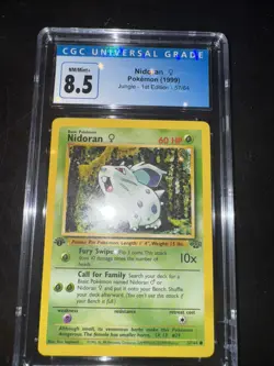 CGC 8.5 NM/ MINT Nidoran Jungle 1st Edition Pokemon Card 57/64 - Image 1