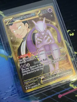 Destined Rivals Gold Team Rockets Mewtwo EX Hyper Rare Card 240/182 - Image 1