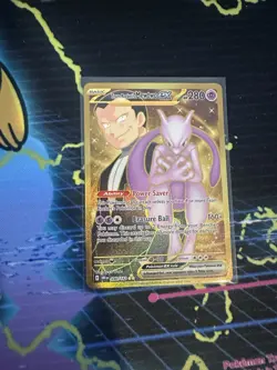 Destined Rivals Gold Team Rockets Mewtwo EX Hyper Rare Card 240/182 - Image 3