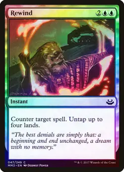 Rewind FOIL Modern Masters 2017 NM Blue Common MAGIC GATHERING CARD ABUGames - Image 1