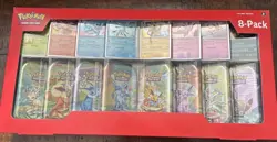 Costco Pokemon Prismatic Evolutions 8 Mini-Tins with Promo Cards Sealed 1 Box - Image 1