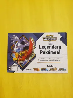 Pokemon VG video game Card Promo Ho-oh + Lugia code unscratched Gamestop 3DS - Image 1