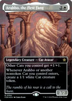 MTG Arahbo, the First Fang (Borderless) Foil NM Foundations Magic 294 - Image 1