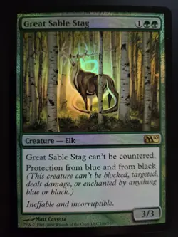 Great Sable Stag MP FOIL Core Set Magic 2010 M10 MTG FREE SHIPPING - Image 1