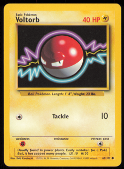 Pokemon TCG Voltorb Base Set, Unlimited Common Card 67/102 NM - Image 1