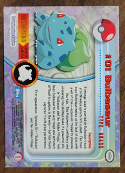 1999 Topps Pokemon Bulbasaur Foil Red Logo #01 - Image 2