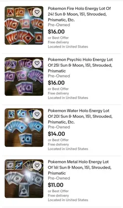 RESERVED Pokemon Holo Energy Lot Of 121! Grass, Fire, Water, Etc. - Image 1