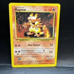 Pokemon TCG Magmar Base Set 36/102 Regular Unlimited Uncommon LP - Image 1