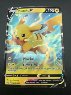 Pikachu V ULTRA RARE SWSH063 Promo Vivid Voltage Pokemon Card TCG NM HOLO 2020 - Image 1