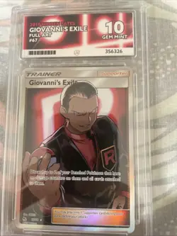 Giovanni's Exile 67/68 ACE 10 Gem Mint Full Art Hidden Fates Pokemon Card - Image 5