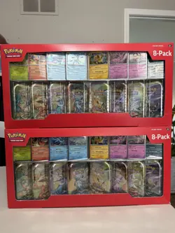 2 Pokemon TCG Prismatic Evolutions Costco 8 Mini-Tin Bundle W/ Promo Cards New - Image 1