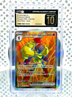 CGC PRISTINE 10 Armarouge EX 218 Paradox Rift Ultra Rare Pokemon Card POP 1 of 2 - Image 1