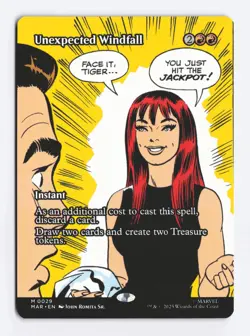 Unexpected Windfall (Borderless) 0029 (M) MTG Marvel's Spider-Man Eternal-Legal - Image 1