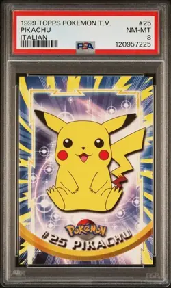 1999 Topps Pokemon Trading Card - Pikachu #25 ITALIAN - PSA 8 - Image 1