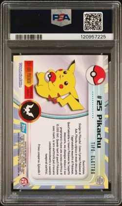1999 Topps Pokemon Trading Card - Pikachu #25 ITALIAN - PSA 8 - Image 2