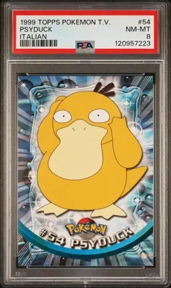 1999 Topps Pokemon Trading Card - Psyduck #54ITALIAN - PSA 8 - Image 1