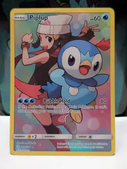 Pokemon Cosmic Eclipse Full Art Piplup Card 239/236 Secret Rare - Image 1