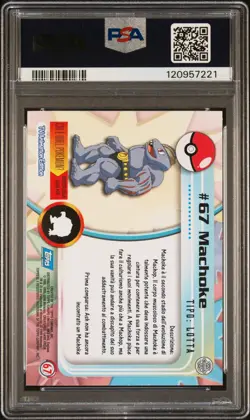 1999 Topps Pokemon Trading Card - Machoke #67 FOIL ITALIAN POP 1 - PSA 9 - Image 2