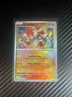 Pokemon Groudon TCG Master Ball Pattern Holo Card 049/131 Prismatic Evolutions - Image 1