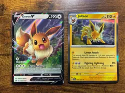 Eevee Evolution Pokemon Card Gift Set - Includes Eevee & Jolteon Ready-to-Gift - Image 1