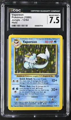 CGC 7.5 Vaporeon 1999 Jungle 12/64 Holo Pokemon Card - Image 1
