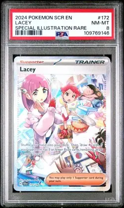 PSA 8 Lacey 172/162 Full Art Trainer Stellar Crown Pokemon Card - Image 2