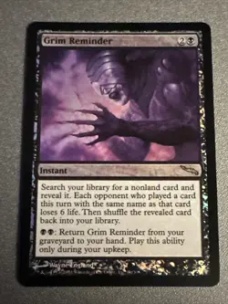 Grim Reminder Foil X1 Mirrodin Ex Condition See Pics Front Back Mtg - Image 1