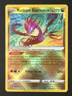 Pokemon TCG Holo Radiant Eternatus 105/159 Radiant Rare Crown Zenith NM - Image 1