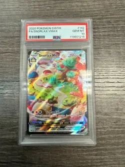 2020 POKEMON SWORD & SHIELD #142 FULL ART/SNORLAX VMAX PSA 10 - Image 1