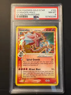 [PSA 8] - POKEMON EX HOLON PHANTOMS: GYARADOS GOLD STAR #102 - Image 2