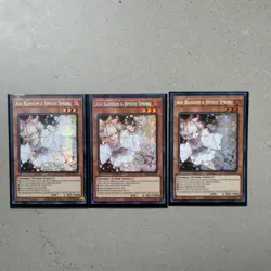 Yugioh! 3x NM Ash Blossom & Joyous Spring MP22-EN257 (Prismatic Secret Rare) - Image 2