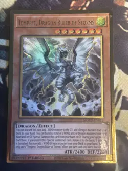 Yugioh: Tempest, Dragon Ruler of Storms - MGED-EN011 - Gold Rare 1st Edition NM - Image 1