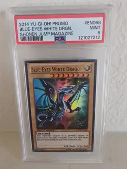 Yugioh 2014 Blue Eyes White Dragon JUMP-EN068 PSA 9 Ultra Rare - Image 1
