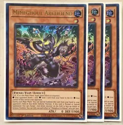 Yugioh! 3x Mimighoul Archfiend MP25-EN237 Ultra Rare 1st Ed NM - Image 1