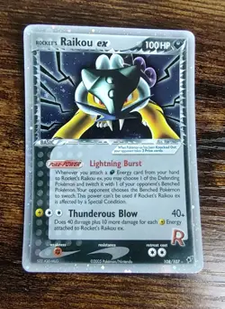 Rocket's Raikou Ex 108/107 Secret Rare Ultra Rare Pokemon Ex Deoxys MINT - Image 1