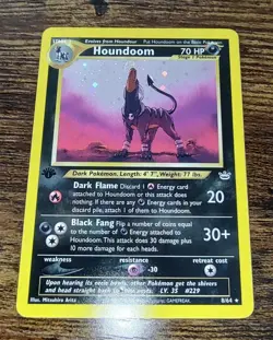 Houndoom 1st Edition 8/64 Neo Revelation Pokemon Holo Rare PERFECT HOWL SWIRL 🍥 - Image 3