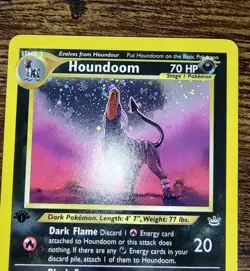 Houndoom 1st Edition 8/64 Neo Revelation Pokemon Holo Rare PERFECT HOWL SWIRL 🍥 - Image 4