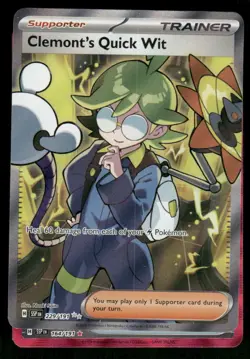 Clemont's Quick Wit - 229/191 Ultra Rare Holo NM Pokemon SV08: Surging Sparks - Image 1