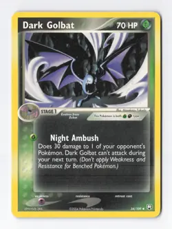 Dark Golbat 34/109 Regular Team Rocket Returns Vintage Pokemon TCG Card LP - Image 1