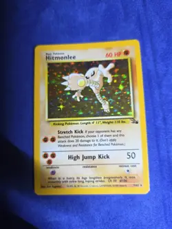 Hitmonlee 7/62 Fossil-Unlimited Edition Holo Pokemon TCG - Image 1