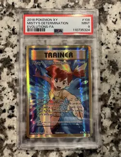 Pokemon TCG XY Evolutions Misty's Determination Full Art 108/108 PSA 9 - Image 1